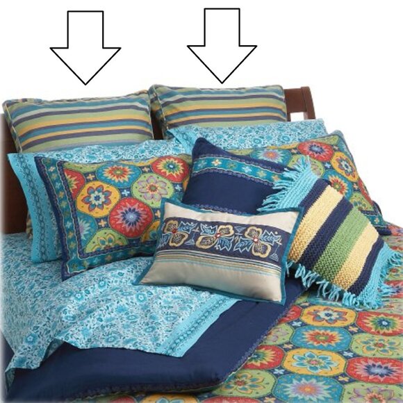 2 brand new Tommy Hilfiger DHARMA European EURO Pillow Shams - Picture 4 of 8